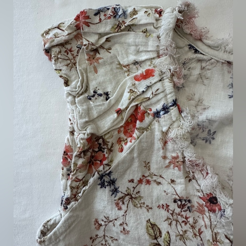 Anthropologie Boho White Floral Blouse Size: XS - Picture 4 of 10